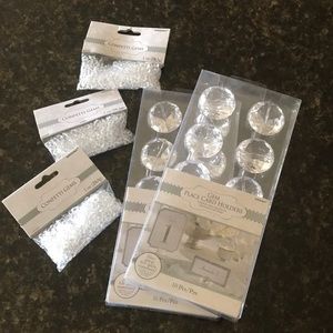 Place card holders and table sprinkles